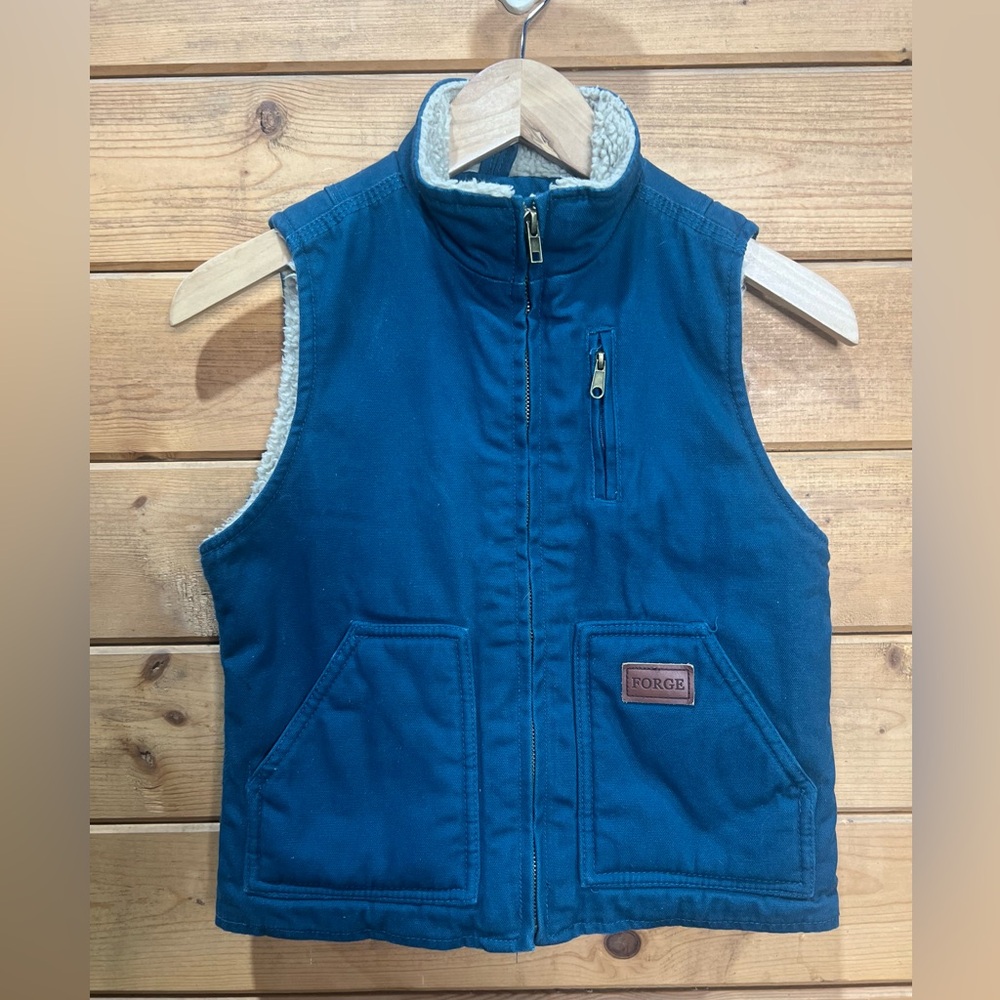 Forge Work Wear Sherpa Lined Duck Canvas Vest Youth Small
